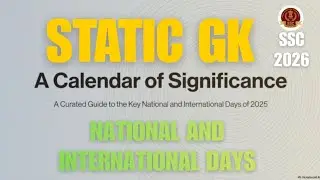 NATIONAL AND INTERNATIONAL DAYS | Static GK for SSC GD, MTS, CGL, CHSL Exam 2025/26