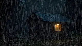 Midnight Rain at a Lonely Forest Cabin | Deep Sleep & Calm Night Ambience