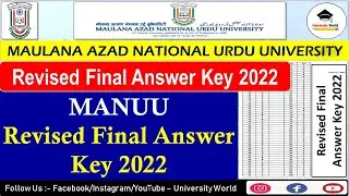 Manuu Revised Final Answer Key 2022 || Manuu All Program Final Answer Key 2022 || @UniversityWorld