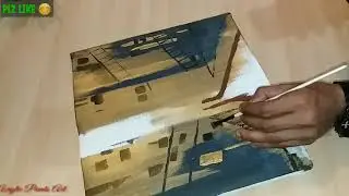 Sunset Street Painting /  Acrylic Painting Demo for Beginners / Beautiful sunset Street Paintin