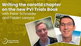 Writing the carotid chapter: Prof. Schneider and Dr. Lareyre on the new PVI Trials Book