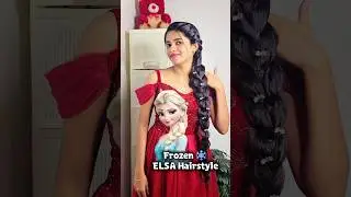 WoW🤩❄️ try Elsa hairstyle//frozen elsa//simple hairstyle #hairstyle #longhair #ytshorts