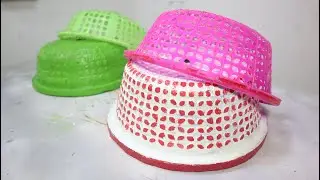 Amazing idea - Casting Cement Pot from Basket plastic - easy to make
