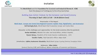 Building back better: Outlook for the European and Greek Economy  - English