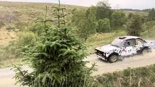 Ford Escort rally car fly-by
