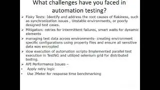 Challenges faced in automation testing