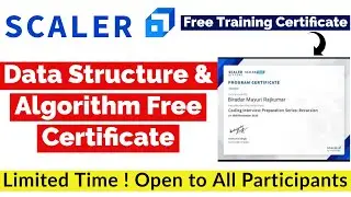 Data Structure & Algorithm Free Certificate | Scaler Free Training Certificate