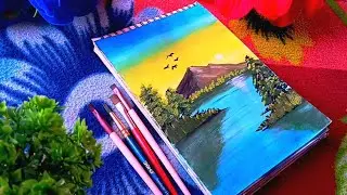 Beautiful Scenery Drawing with Poster Colors | Color Drawings Tutorial | 