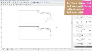 【Weekly Tips】 Use Create Spline tool to draw armhole facing, collar facing and a half-moon patch