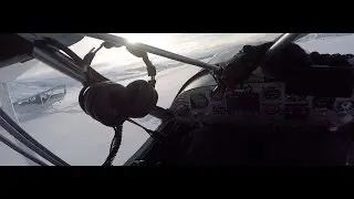 Piper Super Cub on skis training - Alaska - HD w/ATC AUDIO