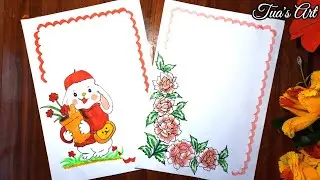 Flower  design for project work/file decoration/how to make paper design for project work