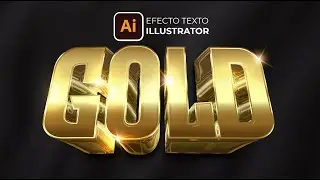 Texto dorado en illustrator