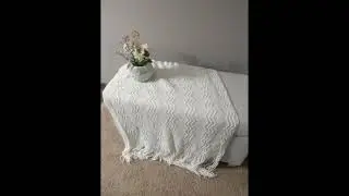 BOURINA Throw Blanket Textured Solid Soft for Sofa Couch Decorative Knitted Blanket, 50