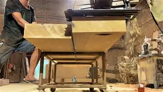 The Latest Monolithic Wood Sofa Design Extremely Simple and Beautiful // Woodworking Crafts Skills