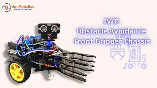 How To Make 2WD Obstacle Avoidance Front Gripper Chassis Robot At Home | Sunrobotics | Arduino  Kit