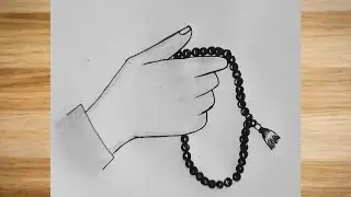 Drawing for Muslim | Hand Drawing with Tasbeeh Pencil Sketch | Islamic Art | Nura Art Gallery |