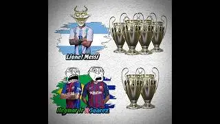 MESSI VS NEYMAR X SUAREZ #football #trophy #shorts