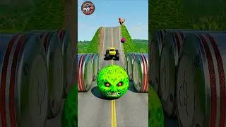 MONSTER Truck & School Bus vs Hydraulic Crush 💥 | BeamNG.drive #shorts