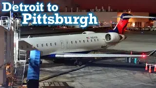 Full Flight: Delta Connection CRJ-900 Detroit to Pittsburgh (DTW-PIT)
