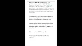SMQT  Survey & Certification Background Exam Questions and Answers Latest Update 2025