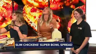 Baylee and Lexie face-off in a wing eating competition with Slim Chickens