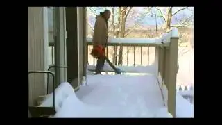 AirJet Shovel DECK JET attached to Leaf Blower Removes Snow From Deck