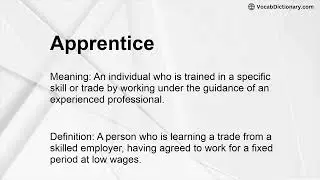 Apprentice Meaning