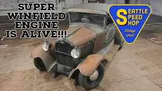 Двигатель Banger с форсированным двигателем жив! Головка Super Winfield 7:1 на модели Ford A.