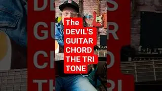The DEVIL'S GUITAR CHORD the Tri Tone Devil's Interval. 1 and b5 #guitarlessons #guitarlessonsonline