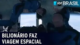 Bilion&aacute;rio Jeff Bezos faz voo espacial | SBT Brasil (20/07/21)
