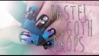 NAIL ART | Pastel Goth Drops (reuploaded)