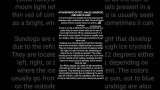 Atmospheric optics : Halos, sundogs, and sun pillars...