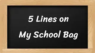 My School Bag Short 5 Lines in English || 5 Lines Essay on My School Bag