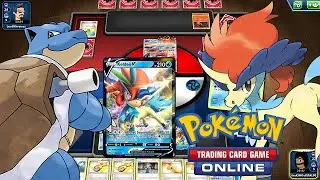 Pokemon TGC online Blastoise deluge Keldeo V deck Win with no loss or attack