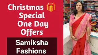 One Day Christmas Offer |Semi Mysore Crepe Sarees | wholesale saree collections at Samiksha Fashions