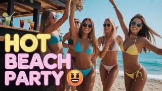 Epic Beach Bar Party in Cyprus 🍹 Bikini Girls & Dancefloor Energy