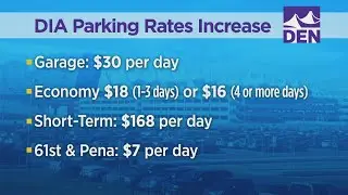 DIA price of parking increases for first time since 2019