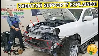 КАК СНЯТЬ И ЗАМЕНИТЬ КРОНШТЕЙН РАДИАТОРА НА PORSCHE CAYENNE