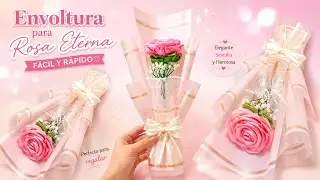 Crea esta hermosa envoltura para rosa eterna individual paso a paso🌹💖