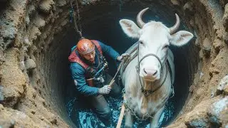 Innocent White Cow Falls Into Deep Well  | Heroic Rescue That Saved Her Life #animalrescue #cow 
