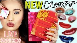 HUGE NEW Colourpop LIVE SWATCHES | Jelly Much Shadow Lip Kits Super Shock Shadow
