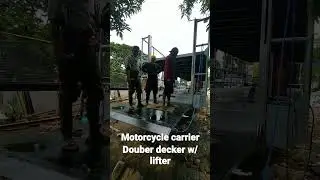 motorcycle carrier /double decker truck w/ lifter.