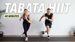 40 Min Cardio HIIT Workout at home - TABATA for Fat Burn (No equipment)