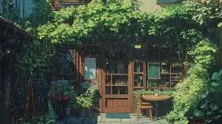 Hidden Overgrown Bistro 🌿 Secret Garden Shop Sounds [Rain on Leaves / Sleep]