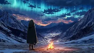 Campfire Beneath the Northern Lights | Relaxing Medieval Fantasy Music & Ambience🔥