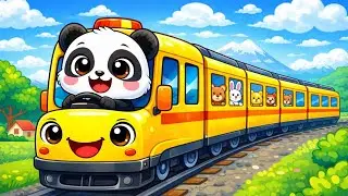 Cute Panda Passenger Train Cartoon 🚆 | Fun Train Ride Animation | Happy Cartoon World 11