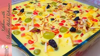 Fruit Custard Trifle Recipe | Easy dessert | Kitchen With Shama
