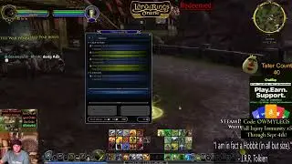 Poteen OBowen playing LOTRO,  leveling BURGLAR (blue line) to lvl 90