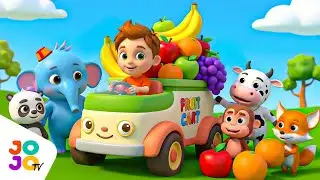 Learn Fruits Names | Boy Feeds Animals with a Colorful Fruit Cart 3D Kids Educational