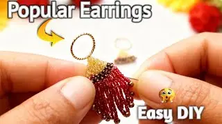 Beaded Earrings Tutorial | How to Make Beaded Earrings at Home | Easy Beads Jewelry Making